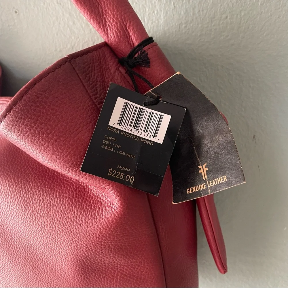 Frye | Cupid Red Leather Nora Knotted Hobo Bag - Picture 12 of 12